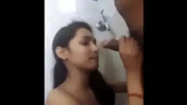 cute girl blowjob in bathroom to uncle