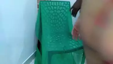 On Valentine Day Girlfriend sucking dick riding on chair
