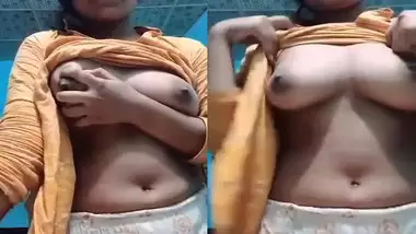 Naughty Desi girl showing her big round boobs