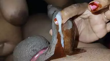 Wife licking cock with chocolate
