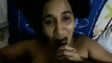 Wife gives a deep and crazy desi blowjob